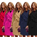 Women's Winter Coat Jaet irt Tops Street Sle Thiened Cotton Wool Blend Knot Splicing Design Ladies Outwear
