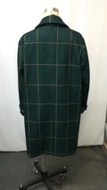 2025 Womens Wool Plaid Jacket Vintage Style Mid Length Lapel Coat Classic Double Breasted Trench Coat Autumn Winter Warm